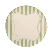 Floating Dock. Clover Water Hammock. Green and white stripe